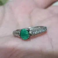 انگشتر نقره زنانه زمرد نو