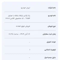 فروش حواله رانا پلاس تحویل ۳ ماهه