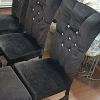 صندلی چوبی کلاسیک ۶ شش نفره راحتی پارچه مخمل|مبلمان خانگی و میز عسلی|تهران, آذربایجان|دیوار