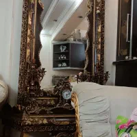آیینه و شمعدان و ساعت سایز بزرگ چوبی