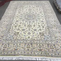 فرش دستباف (بساک) ۹ متری کرم اعلاباف کاشی|فرش|مشکیندشت, |دیوار