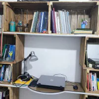 کتابخانه و میزتحریر با قابلیت تغییر شکل|کتابخانه، شلف، قفسه‌های دیواری|ارومیه, |دیوار