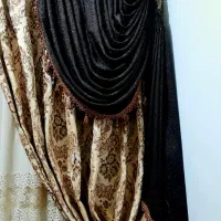 والان و نگین پرده ای کتان ژاکارد ضخیم