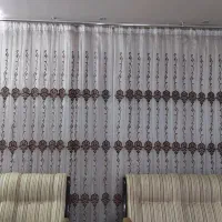 پرده حریر گلدوزی