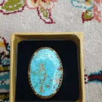 انگشتر فیروزه نیشابور رگه طلایی