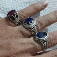 انگشتر نقره نگین یاقوت