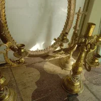 اینه شمعدان برنج قدیمی