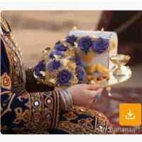 تزیین سینی حنا دسته گل حنابندان