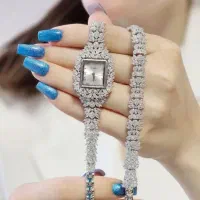 سرویس نقره جواهری عیناً طلا ساعت نقره/ـ/وست حلقه