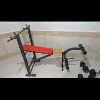 میز پرس سینه به همراه دمبل و هالتر، قیمت مقطوع