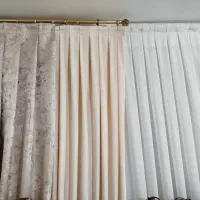 پرده حریر با دستک|پرده، رانر، رومیزی|تربت‌حیدریه, شهرک ولیعصر|دیوار