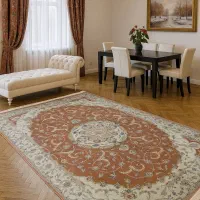 فرش دستباف جفت ۹ متری کاشان ۱۹۵ ملیون تومن