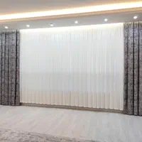پرده حریر دولایه سیم دوزی با مخمل ترکیب خاص|پرده، رانر، رومیزی|شیراز, احمدآباد|دیوار