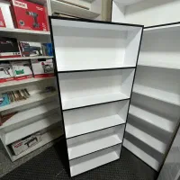 قفسه کتابخانه سفید نوار لبه مشکی عرض ۸۰ قد ۱۹۰|فروشگاه و مغازه|تهران, نعمت‌آباد|دیوار