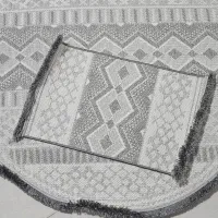 فرش گرد ۱/۵×۱/۵+پادری ماشینی  کیش