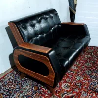 مبل نیم ست ۴ نفره چستر طبی گودی کمر چرم پتینه