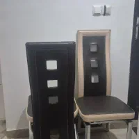 ۴ عدد صندلی استیل روکش چرم|میز و صندلی غذاخوری|لار, |دیوار