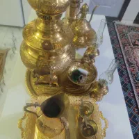 ست سماور برنجی 16 تکیه|کلکسیون اشیاء عتیقه|بیرجند, |دیوار