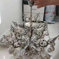 دوعدد لوستر برنج|لوستر و چراغ آویز|اراک, |دیوار