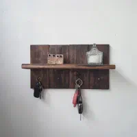 شلف و جاکلیدی چوبی|کتابخانه، شلف، قفسه‌های دیواری|تهران, استاد معین|دیوار