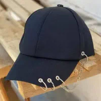 کلاه کپ کلاه آفتابی مشکی زنجیردار