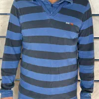 بلوز یقه دار ابی در حد نو|لباس|ساری, |دیوار