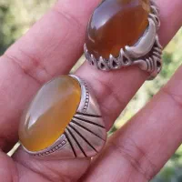 انگشتر نقره عقیق عسلی|جواهرات|بندرعباس, |دیوار