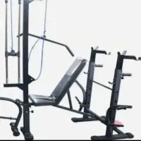 دستگاه بدنسازی چند کاره به همراه دمبل و هالتر