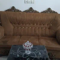 یک دست مبل هفت نفره سالم همراه سه عسلی