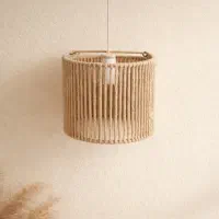 چراغ آویز استوانه ای کنفی