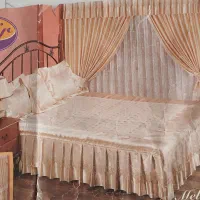 روتختی دو نفره همراه با پرده ست ودوعدد رو بالشی