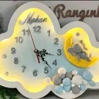 ساعت دکوراتیو وشب خواب جنس چوبی