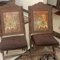 صندلی عتیقه (جفت) بیش از ۱۰۰ سال قدمت هندی