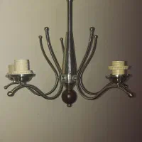 دو عدد لوستر ۵ شعله استیل نقره ای