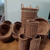 بافت  ست انواع سبد های حصیری