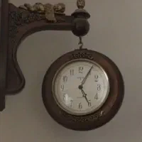 ساعت دو طرفه چوبی