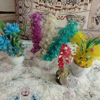 گل های مصنوعی ۳تاگلدان دونه ۱۲۰گل هاکوچیک دونه ۲۵