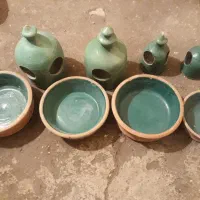 ابخوری و لانجین برای لانه پرندگان سفالی|لوازم جانبی حیوانات|کرمانشاه, |دیوار