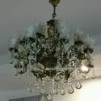 لوستر 19 شاخه 3 طبقه برنجی فوری فروشی