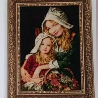 تابلو فرش طرح مادر و دختر دستبافت