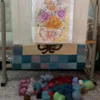 دار قالی با نخ ونقشه