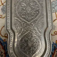 سماور روسی قلمکاری شده با سینی و قوری با قدمت بالا|کلکسیون اشیاء عتیقه|تهران, جماران (نیاوران)|دیوار
