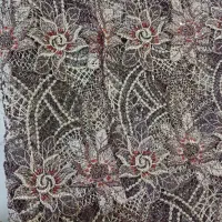 پارچه گیپور  ابریشم سنگ دوزی شده