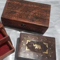 جعبه چوبی منبت ساده کار دست