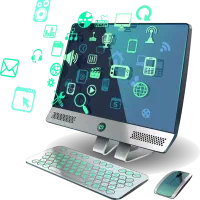 همکار متصدی کافی نت در محیط اداری