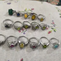 تعدادی انگشتر نقره زنانه