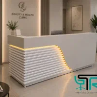 نیمست مبل دسته چوبی کد ۴۴۵۶/میز شرکتی توسی صندلی