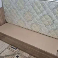 تخت خواب تک نفره با تشک|تخت و سرویس خواب|مهر, |دیوار