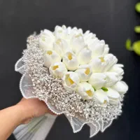 دسته گل عروس و باکس گل مصنوعی