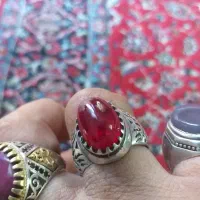 انگشتریاقوت دانه اناری نقره پاک مهردار|جواهرات|شهرکرد, |دیوار